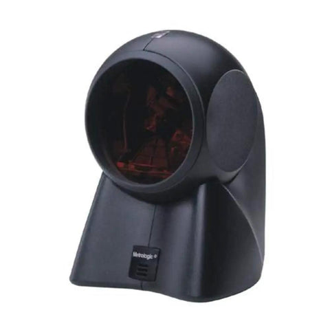 MS7120 Orbit USB Barcode Scanner For Fast 1D Scanning, black handheld or standalone, omnidirectional laser, tilted head