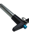 Premium Stainless Steel T Handle Ball Lock Pin With Quick Release Lever For Tough Industrial Maintenance And Construction Site Projects Durable Black 30mm Secure Fastening Tool close-up view highlighting black handle and stainless steel shaft.