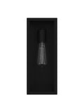Top Shelf Matte Black Outdoor Wall Lights in a sleek design with transparent glass bulb, perfect for modern exterior decor.