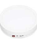 Depisuta 22cm Electric Rotating Turntable Display Stand With Led Colorful Light Remote Control showing white surface and controls.