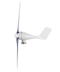 Side view of 1200W Wind Turbine Kit For Marine And Home Power 3 Blade Generator System Blue 12V Easy Install Adjustable Voltage And Current