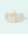 Heavy Duty Four Pack Faucet Lock Nuts For Under Sink Plumbing And Fixture Setup One Half Inch Female Thread Coupling in white plastic.
