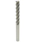 End mill bit, HSS, 8mm cutting diameter, 8mm shank, 4-flute, 100mm total length, side view