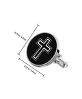 Cross Titanium Steel Cufflinks For Men Black Cross Shirt Fasteners with measurements
