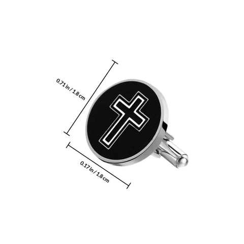 Cross Titanium Steel Cufflinks For Men Black Cross Shirt Fasteners with measurements