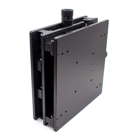 Beefed Up XY Axis Mobile Table Smooth Roll Wheels Heavy Duty Portable Workstation And Sweet Welding Bench For Laser Marking Engraving Rigs Beast Mode Precision Platform 30X30X10Cm detailed view of folded black metal frame with precision adjustment features.