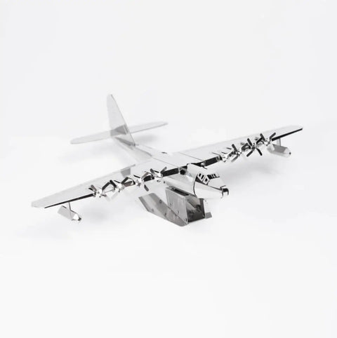 Spruce Goose Static 3D Metal Model Kit Hughes H-4 Hercules Replica 26-Piece DIY Metal Model Set on display