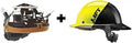 DAX Fifty 50 Carbon Fiber Full Brim Hard Hat Yellow With Replacement Suspension Brim Grip Bundle Medium Size