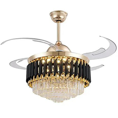 Slick Modern Invisible Ceiling Fan Light Combo Featuring Hella Bright Led Bulbs, 3 blades, gold accents, ideal for living room or bedroom.