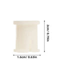 Light-yellow Plastic Caster Socket Insert with dimensions 2cm x 1.6cm, part of Plastic Caster Socket Inserts 10-Pack, Swivel Caster Stem Sleeves For Office Chair Feet.