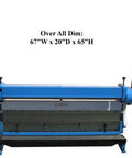 Front view of 52 Inch 16 Gauge Sheet Metal Shear Finger Pan Box Brake And Slip Roll Roller 3 In 1 Heavy Duty Fabrication Machine for home shops.