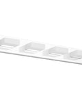 Dimmable LED Vanity Light Fixture Four Light Sleek Modern Bathroom Lighting 6000K Cool White For Bathroom Makeup Table Mirror Powder Room Stainless Steel With Frosted White Acrylic