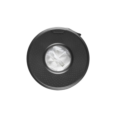 Top view of the 9 Gal White Laundry Hamper With Quick Drop Lid For Easy Toss In Ventilation Holes Corrosion Resistant Materials Hygienic And Discreet