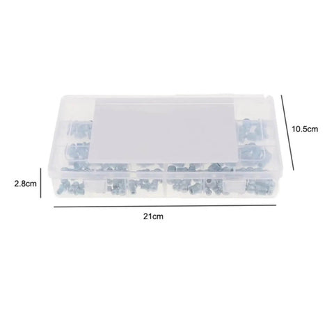 Premium 260 Pc Grease Fitting Assortment Kit With Storage Box Featuring Galvanized Iron Zerk Nipples In 90, 45 Degree Angles And Straight Styles For Bearings Plus Mechanical Assemblies To Keep Your Rides Running Smooth As Butter. 21cm box