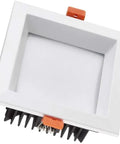 Recessed Lighting Housing Trim Kits Square Recessed LED Downlight Embedded Hole Lamp Indoor Home Living Room Porch Light Commercial Decoration,3000k Warm Light_7w(6000k White Light-7w) square LED downlight with white trim.