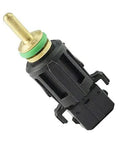 Hella Durable Coolant Temperature Sensor In Lower Radiator Hose Straight Swap Compatible With BMW E46 E90 E39 E87 E60 F10 Plug And Play Engine Cooling Monitor Ref 13621433077 showing the sensor with brass tip and green ring.