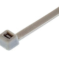 Close-up of Beefy 14 Inch Zip Ties Bulk Pack 1000 Count Heavy Duty Self Locking Cable Tie in gray, showing locking mechanism.
