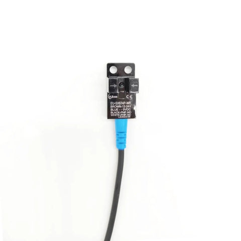 Y Type SX674 PNP Photoelectric Sensor for hollow rotary actuator with 2 meter cable, front view showing connectors and cable