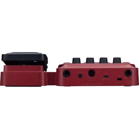 Back view of Four Bass Multi-Effects Pedal Bundle With Expression Pedal And Accessories, input/output ports visible