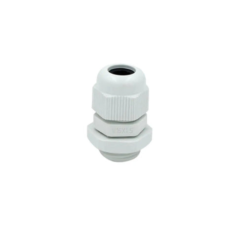 Top Tier M16x1.5 Waterproof Cable Gland Polyamide Body With Nickel Plated Brass Locknut 10 Pack For Conduit Systems, polyamide gland with a grip of 9mm.