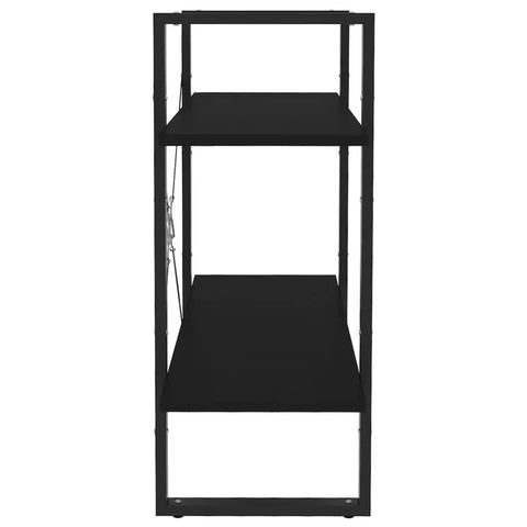 Front view of Two Tier Black Book Cabinet With Engineered Wood Shelves No Fuss Storage For Books And Decor Durable Home Office Organizer