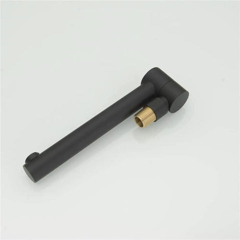 Matte Black Bathtub Faucet With Handheld Shower Sprayer, Durable Brass Body, showcasing a sleek wall mount component.