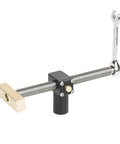 Rock Solid Adjustable Woodworking Workbench Vise And Zero Play Clamping Fixture For 20mm Bench Holes with aluminum and brass components.