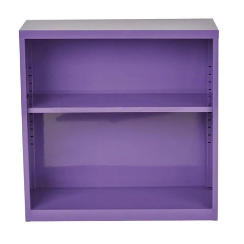 Dope Purple Metal Bookcase Rock Solid Steel Construction Two Adjustable Shelves Fully Assembled Zero Hassle Setup Sick Storage Vibes Top Tier Room Upgrade For Bedroom Study Or Teen Dorm Space