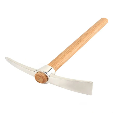 16.5 Inch 2 In 1 Mattock And Pickaxe With Hardwood Handle Stainless Steel Heavy Duty For Digging Hard Soil Prospecting Camping And Outdoor Yard Work For All Purpose Outdoor Garden And Field Work Durable And Rust Resistant