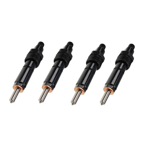 4 Fuel Injectors Set For Skid Steer 1840 1845C 580 Super Pro Grade Direct Fit Replacement Part 3919331 For Heavy Construction Equipment Diesel Engine Performance, four black diesel injectors