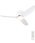 50 Inch Recessed Thin Indoor Ceiling Fan With Lights White 3 Blade Modern Remote DC Silent Motor Quiet Airflow