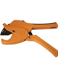 Ratcheting PVC Cutter For One Hand Fast Cuts From Half Inch To One And Quarter Inch White And Gray Schedule 40 And 80 PVC Quick Blade Release