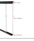 Illustration of Half Inch Panel Sliding Door Track 48 Inch Long White Plastic Upper and Lower Set Fits Half Inch Thick Panels.