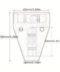1pc Mini T-Type Spirit Level, Triangular Bubble Measuring Tool measuring 58mm x 43mm x 18mm, with two liquid levels.