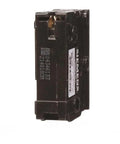 Single Pole Thirty Amp QP Circuit Breaker For One Twenty Volt Load Panels With Ten Thousand Amp Rating, side view of durable black unit.