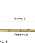 WUUWCHODC Swivel Hook and Eye Latch for Gate Door Window with Screws, 150mm brass latch showing dimensions.