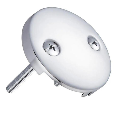 Heavy Duty Stainless Steel Tub Overflow Faceplate with Matched Screws, 3-1/8 inch round design, rust resistant finish.
