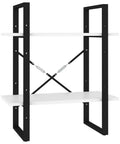 Five Tier White Bookcase Two Piece Set Built With Engineered Wood And Metal Frame For Modern Industrial Home Decor Dope Open Shelves And Sturdy Storage
