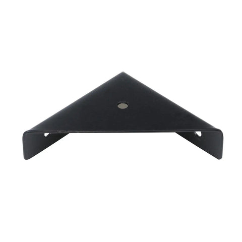 Rock Solid Triangle Shelf Brackets 90 Degree Corner Support in slick black finish, durable steel material, ideal for furniture support.