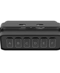 Universal Weatherproof Rocker Panel Switch Box with On Off and Momentary Switches, 6 labeled buttons, front view