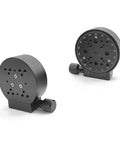 R Axis 360 Degree Manual Rotary Stage 100mm Table With Precision Angle Adjustment, Worm Gear Drive, side and top view
