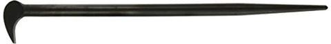 Five Eighths Inch Rolling Head Pry Bar, Sixteen Inch Lady Slipper Design, Heavy Duty Pry Tool For Auto Repair And Demolition in side view.