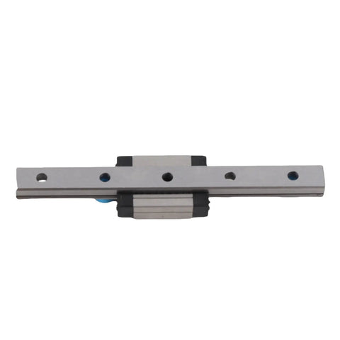 Miniature Linear Rail Block Set With Ball Retainer For Smooth Precision Movement, 100mm Bearing Steel Rail, frontal view