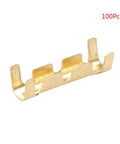 Premium U Shaped Cold Wire Terminal Connectors Brass Electrical Crimp Inserts No Strip Needed Quick Fast Fascia Cable Clamps With Small Teeth For Reliable Power And Secure Wiring Kit 100 Pack, 100pcs brass connector