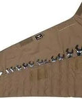 Heavy Duty 1000D Cordura Tool Roll Organizer For Handymen And Contractors, 20-slot wrench pouch open displaying tools