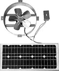 Powerful 50 Watt Solar Roof Attic Exhaust Fan For Home Garage RV Or Boat Quiet Cooling And Ventilation With On Off Switch Keeps Moisture Down And Your Space Fresh All Day; includes solar panel and fan unit.