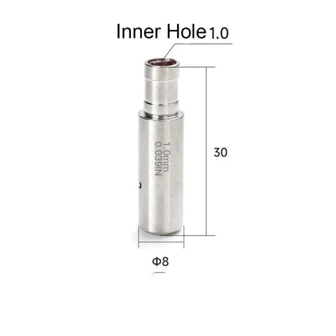 Ruby Wire EDM Drill Guide Electrode 1.0mm For Precise Mold Nozzle CNC Fine Hole Discharge Guide, inner hole dimensions shown