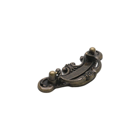 Set Of 10 Antique Bronze Finish Drop Swing Drawer Pulls With Screws 3 Inch Long Drop Bail Handles Featuring Two Point Seven Two Inch Center To Center Holes for Cabinets Dressers Cupboards Furniture Restoration And Wooden Cases In Rustic Vintage Style.