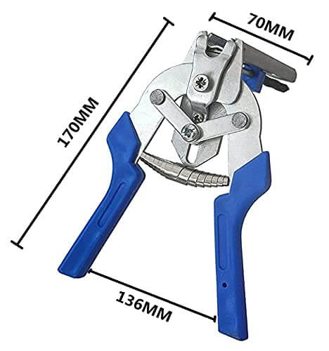 Nail Ring Pliers Kit With Stainless Snap Ring Pliers, blue handles, dimensions 170mm x 136mm x 70mm, hog rings fence use.