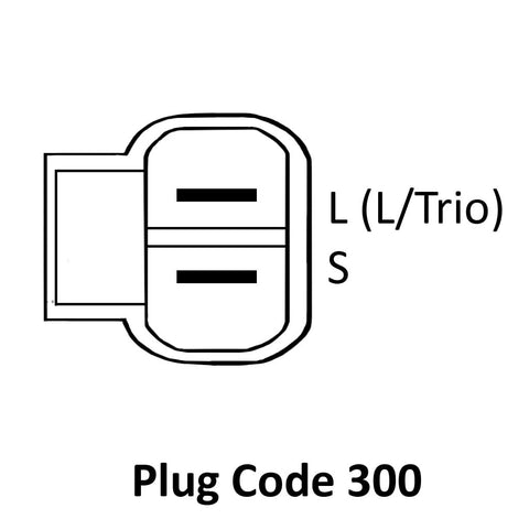Diagram of alternator plug code 300 for Alternator 11011 Compatible With Kia Sportage 2005 2010 Spectra 2006 Spectra5 2004 2006 Rio 2006 2009